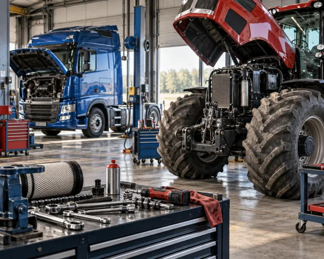 Sunkiojo transporto, žemės ūkio technikos remontas ir priežiūra