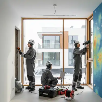 Pastatų sandarumo, termoviziniai, akustiniai bandymai