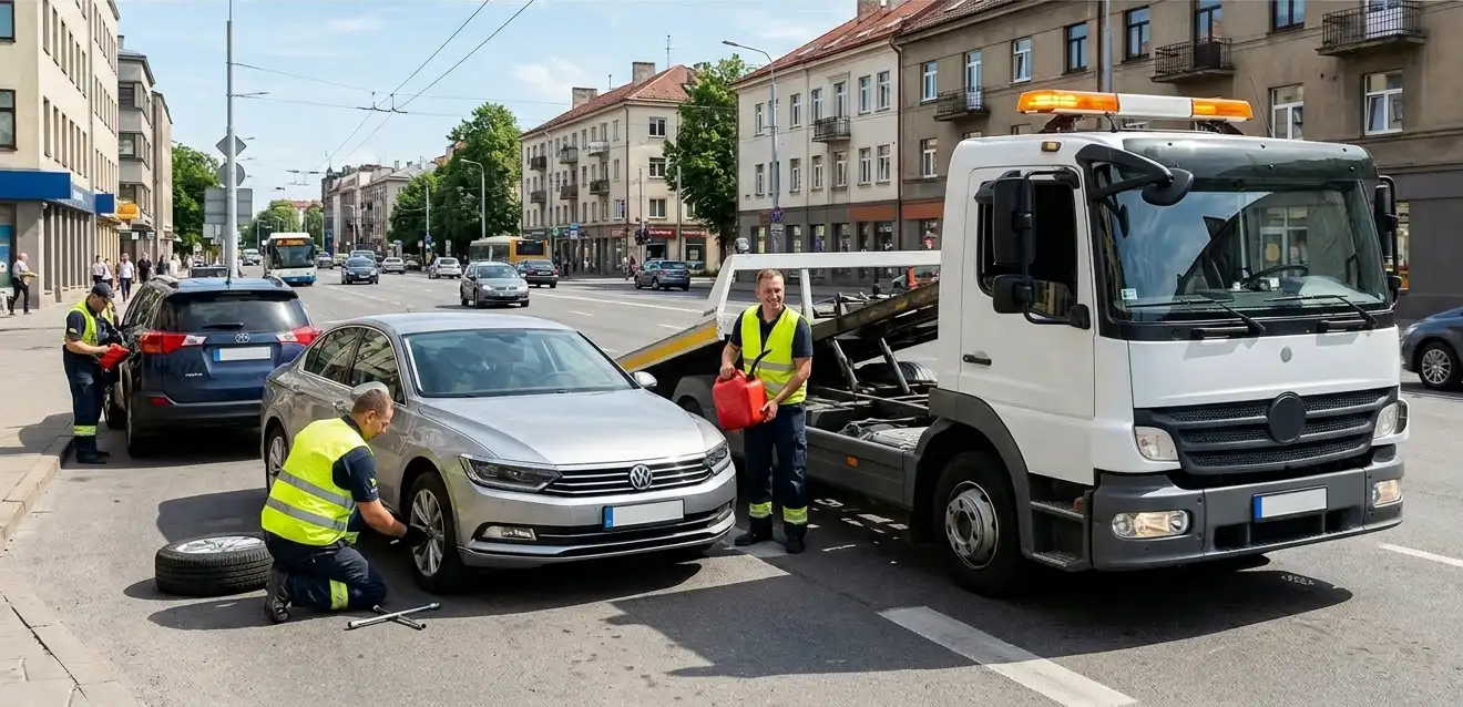 Automobilių pervežimo ir techninės pagalbos paslaugos Klaipėdoje