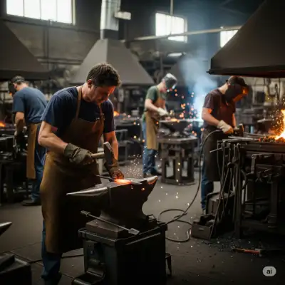 Metalo apdirbimas, gamyba iš metalo, kalvystės darbai ir kt